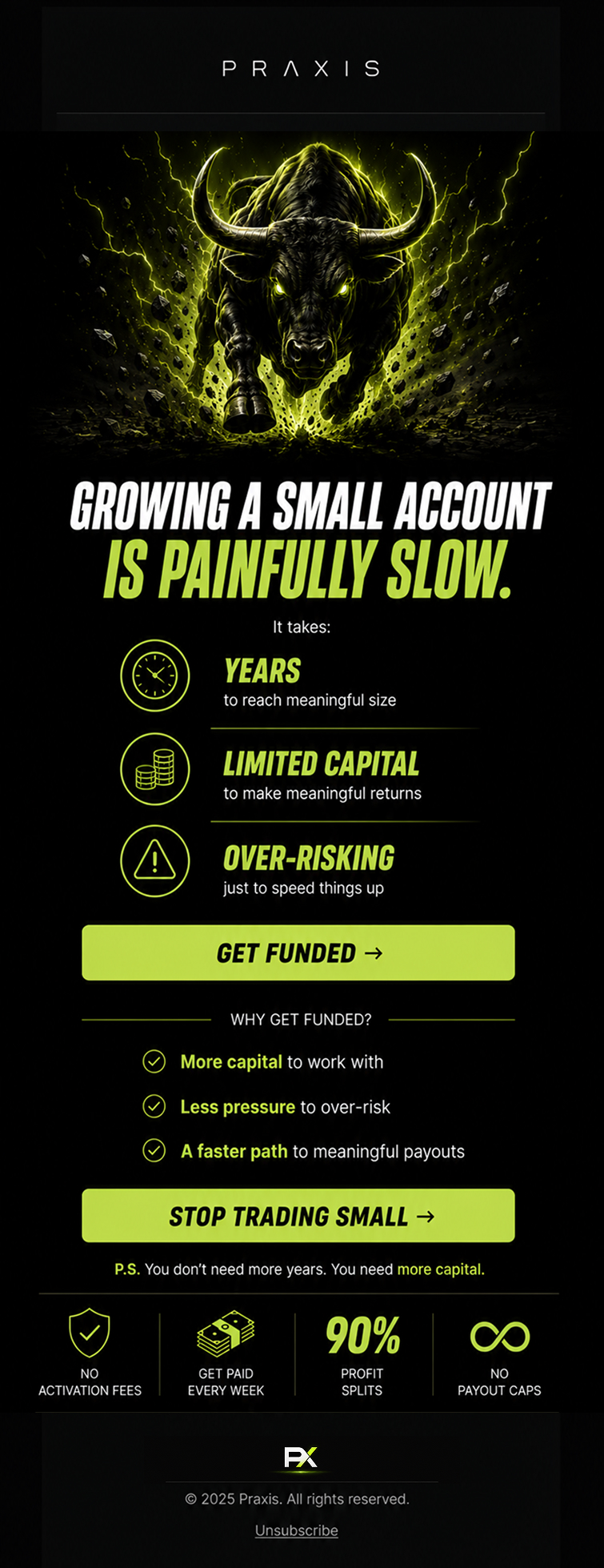 Growing a small account is painfully slow campaign