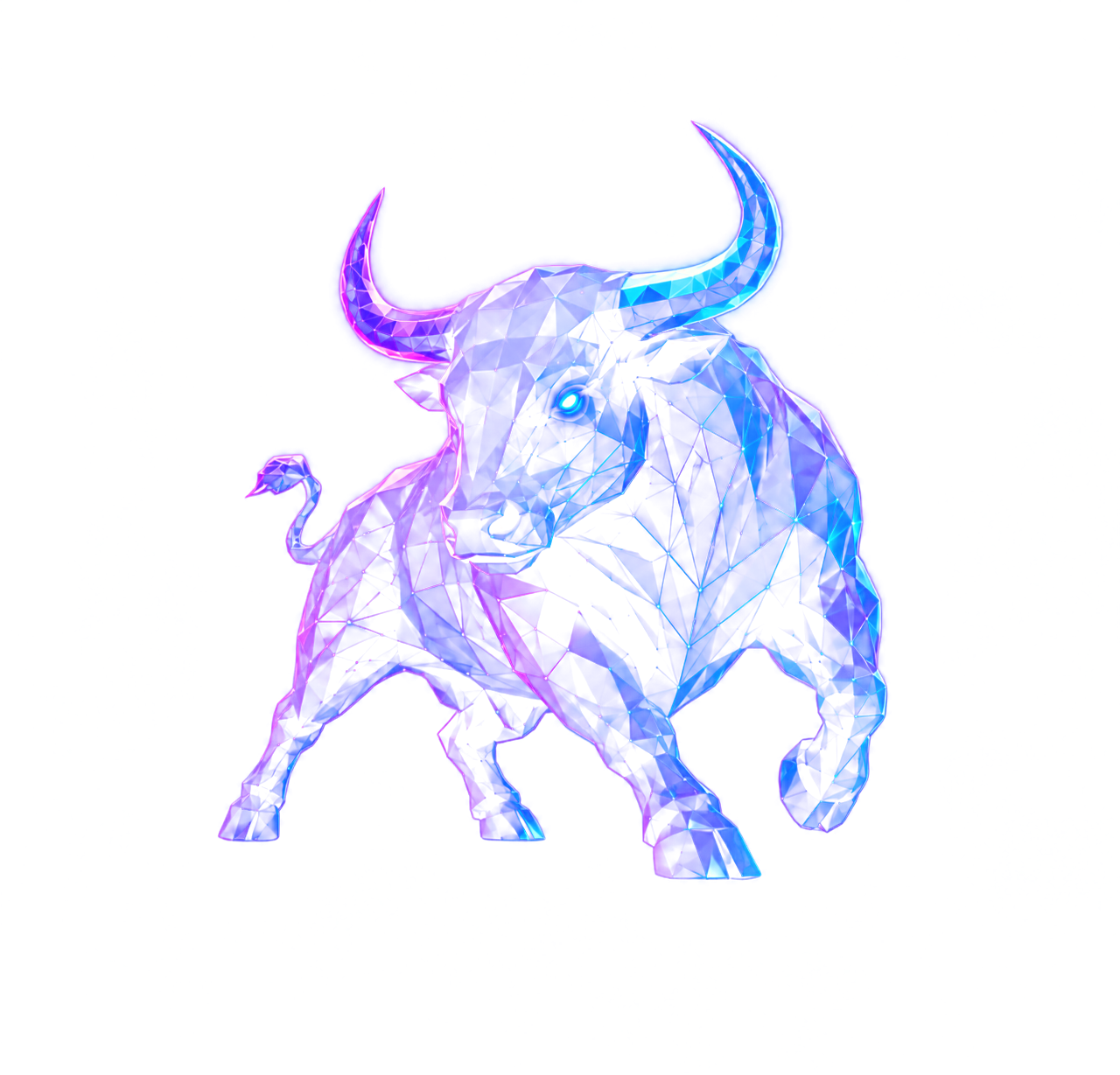 Geometric neon bull representing trading retention